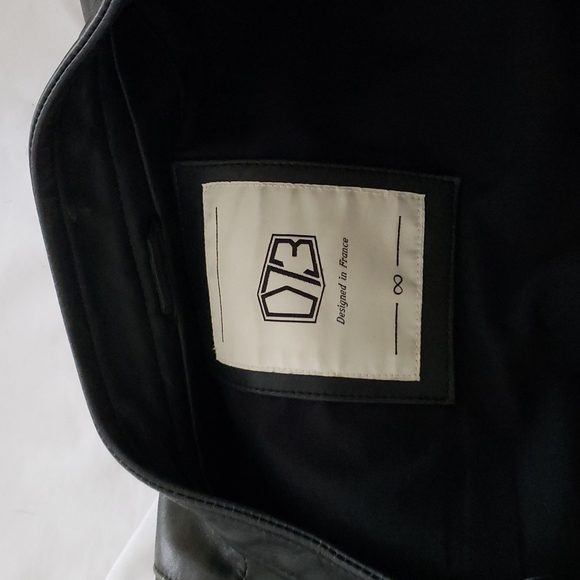 D73 Cobalt Leather Moto Jacket - Picture 3 of 3